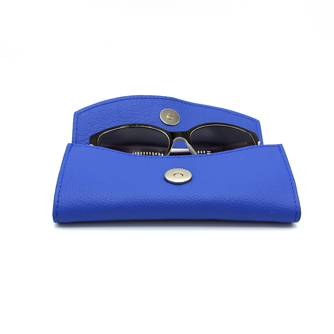 Etui à lunettes en cuir Samba - Bleu – Image 3
