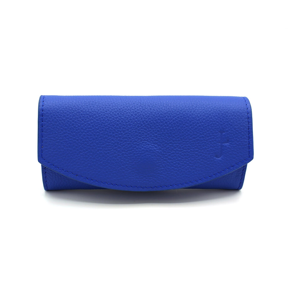 Étui Lunettes Cuir Souple Bleu – Étui Rigide Compact + Chiffon Microfibre – Homme Femme