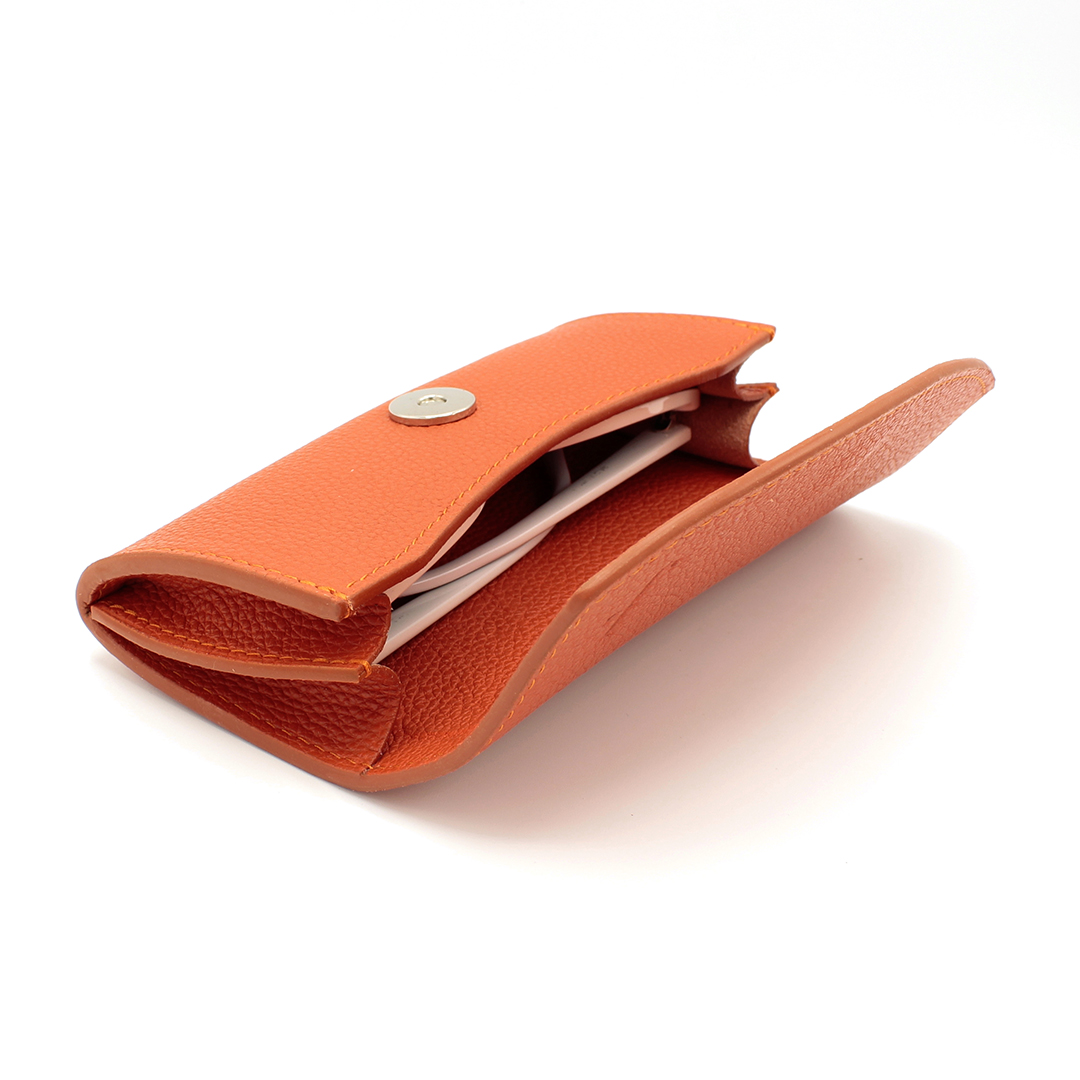 Etui à lunettes en cuir Samba - Orange – Image 4