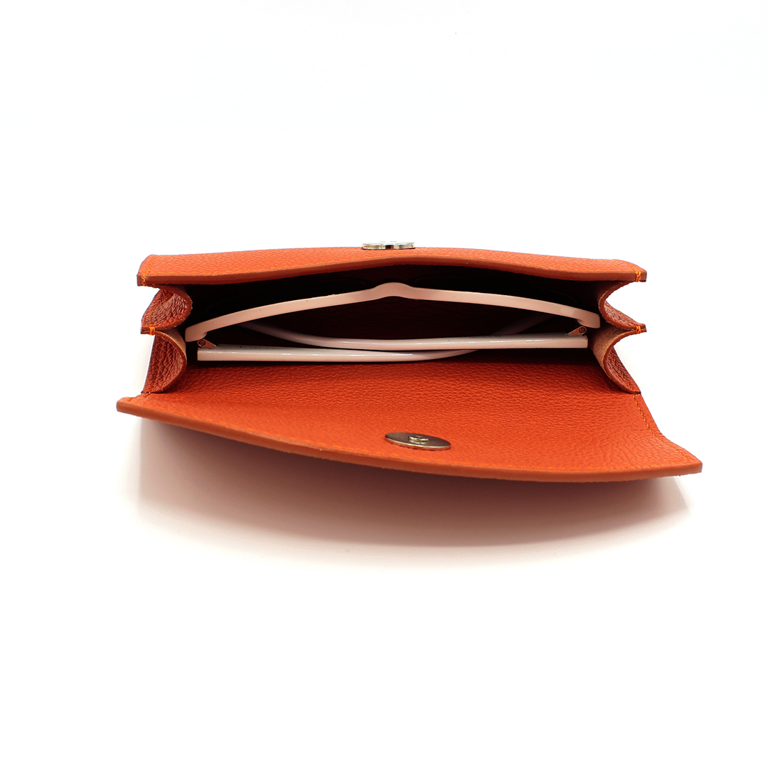 Etui à lunettes en cuir Samba - Orange – Image 3