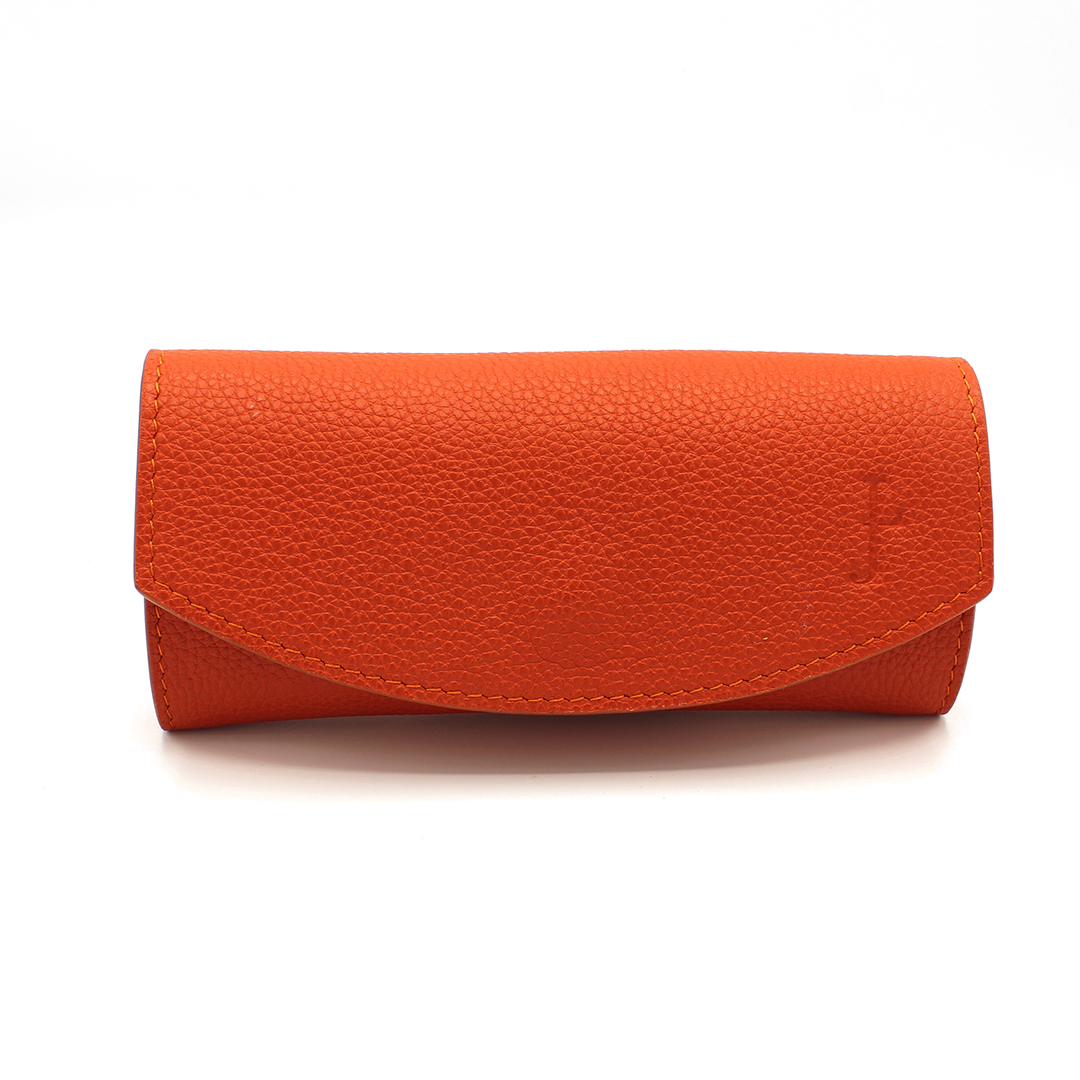 Etui à lunettes en cuir Samba - Orange – Image 2