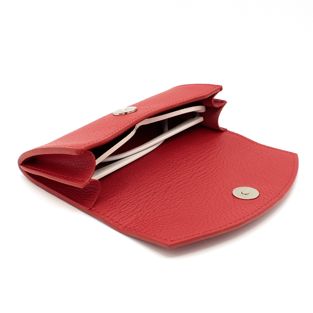 Etui à lunettes en cuir Samba - Rouge – Image 4