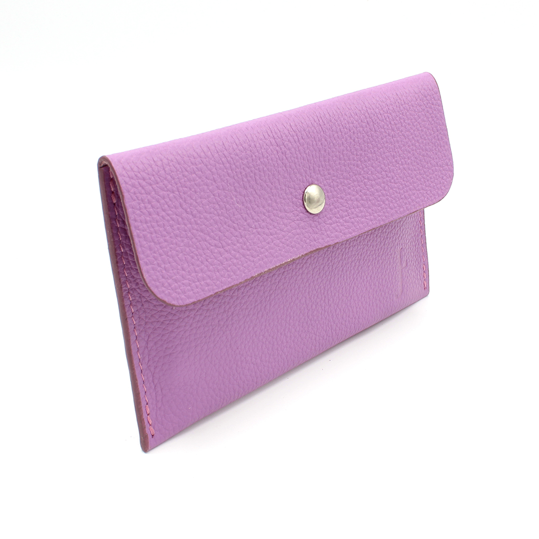 Pochette fine en cuir Java - Mauve – Image 2