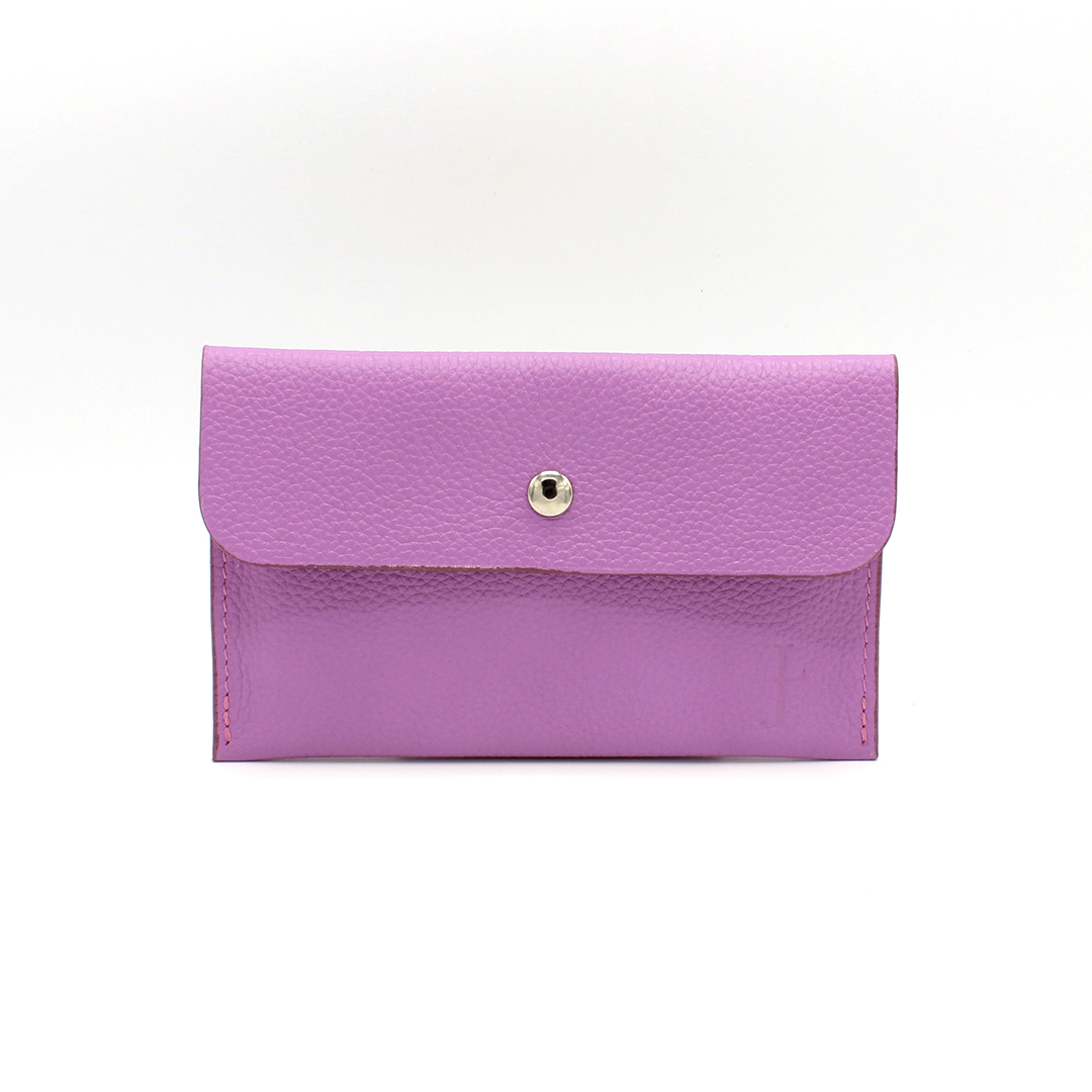 Pochette fine en cuir Java - Mauve – Image 4