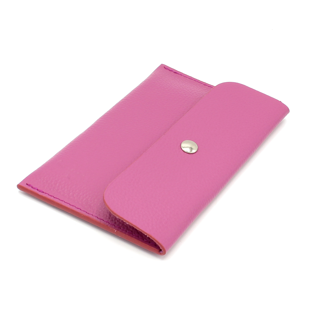 Pochette fine en cuir Java - Fuchsia – Image 3