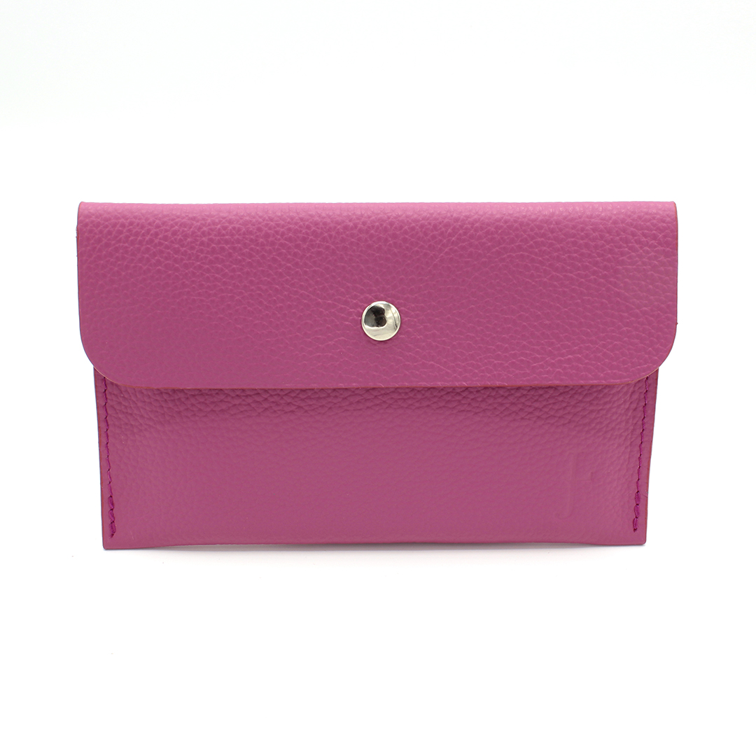 Pochette fine en cuir Java - Fuchsia – Image 2