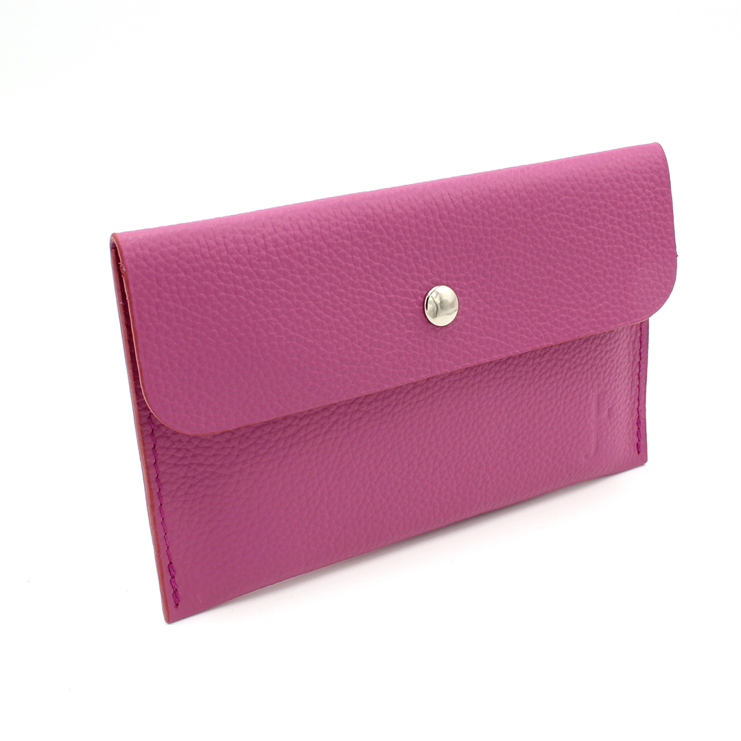 Pochette fine en cuir Java - Fuchsia – Image 4