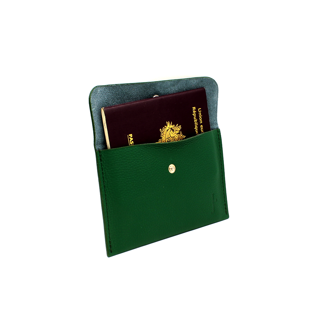 Pochette fine en cuir Java - Vert – Image 3