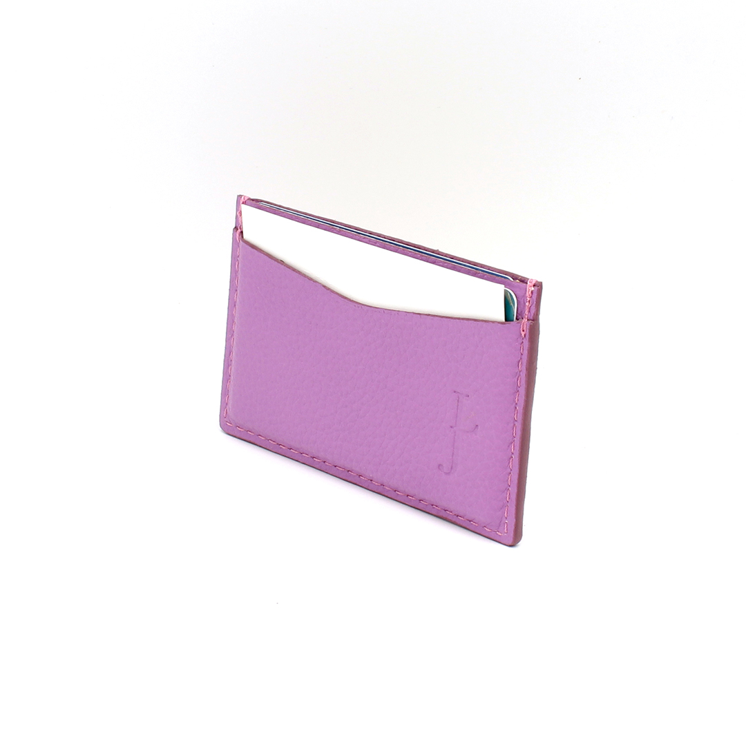 Porte-cartes en cuir Rumba - Mauve – Image 2