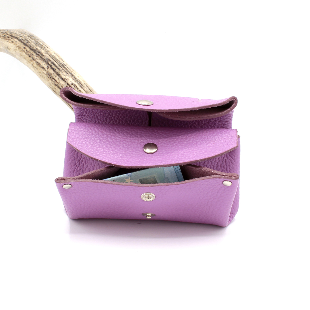Porte-monnaie en cuir Nouba - Mauve – Image 3