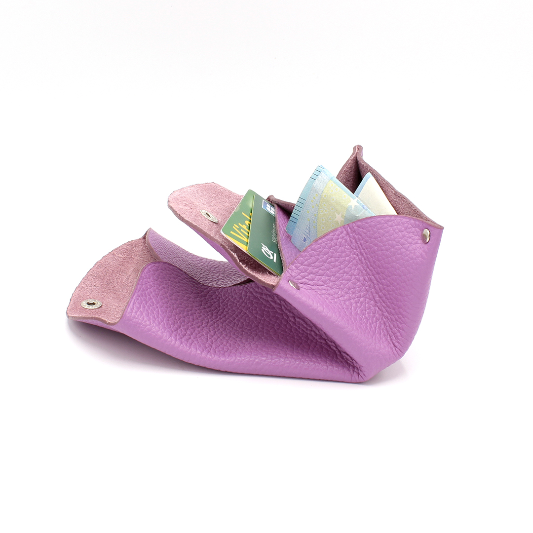 Porte-monnaie en cuir Nouba - Mauve – Image 4