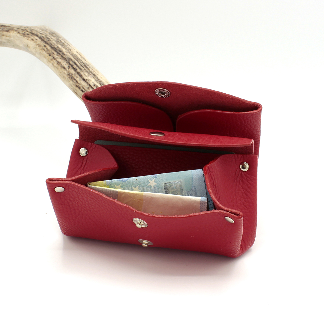 Porte-monnaie en cuir Nouba - Rouge – Image 4