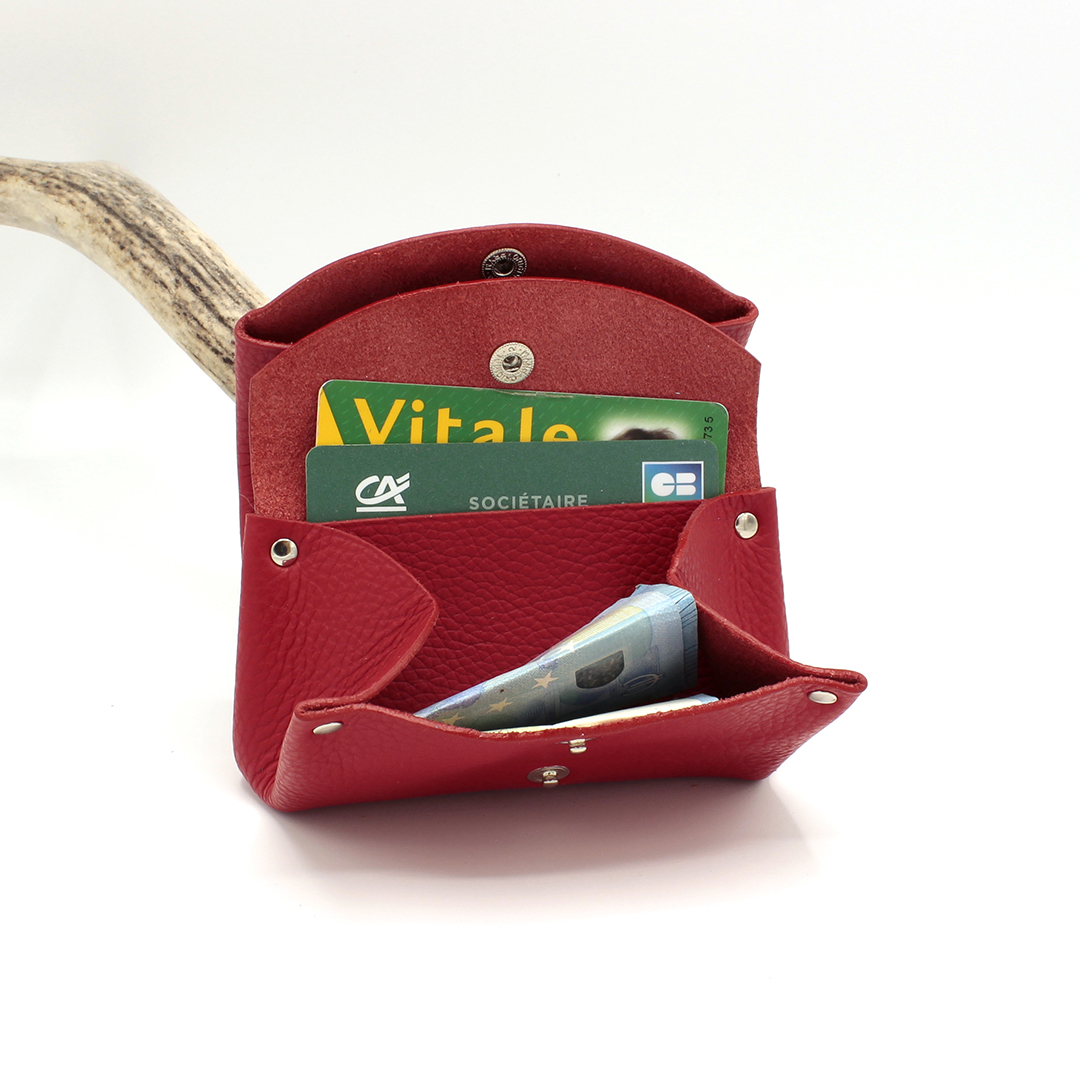 Porte-monnaie en cuir Nouba - Rouge – Image 3