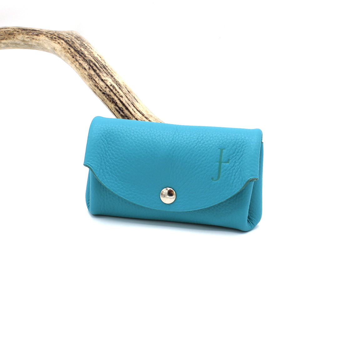 Porte-monnaie en cuir Nouba - Turquoise – Image 2