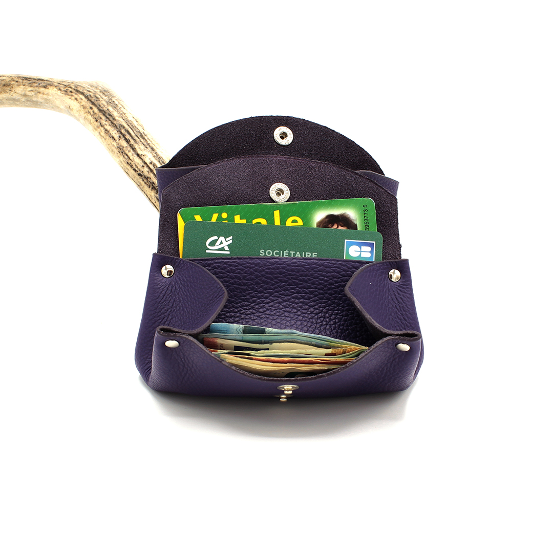 porte-monnaie Nouba violet ouvert