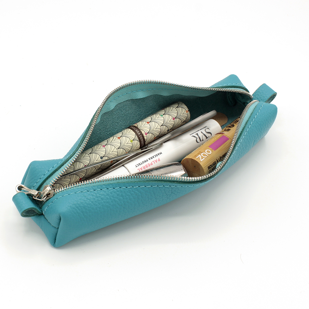 Trousse en cuir Carimbo - Turquoise – Image 4