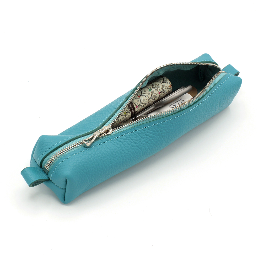 Trousse en cuir Carimbo - Turquoise – Image 3