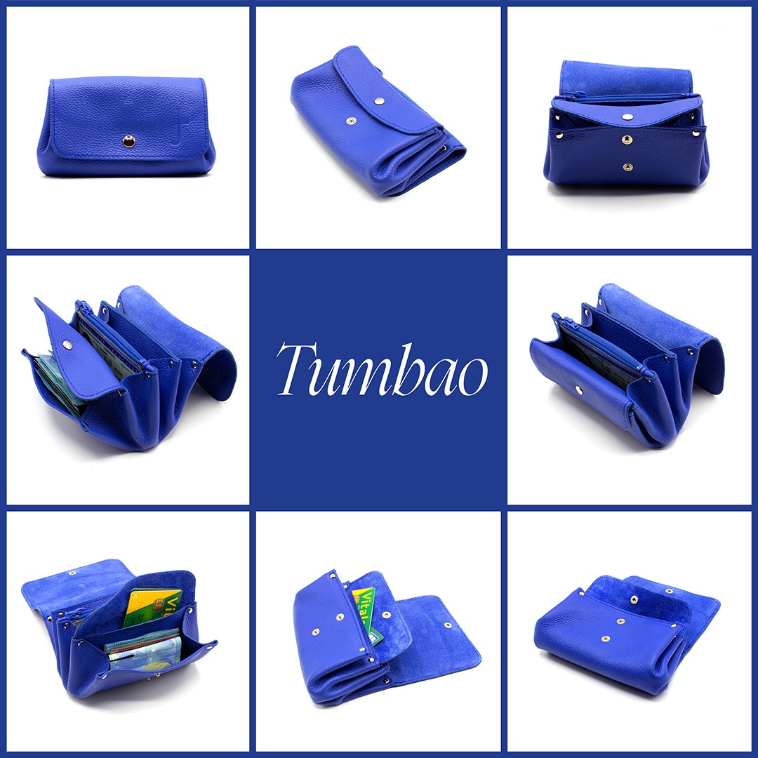 Portefeuille en cuir Tumbao - Bleu – Image 5