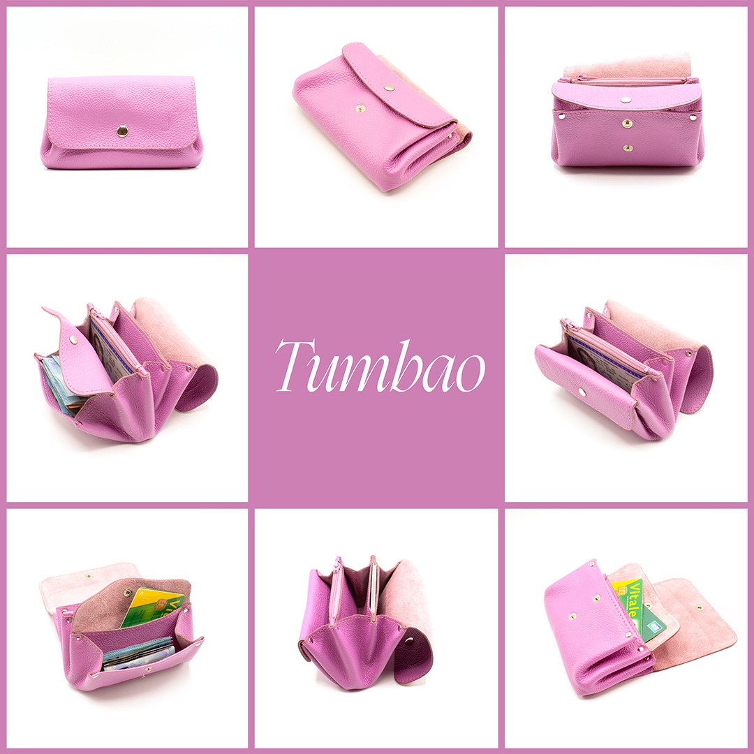 Portefeuille en cuir Tumbao - Mauve – Image 5