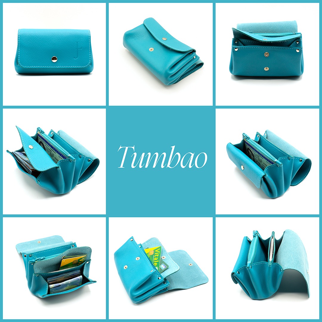 Portefeuille en cuir Tumbao - Turquoise – Image 5