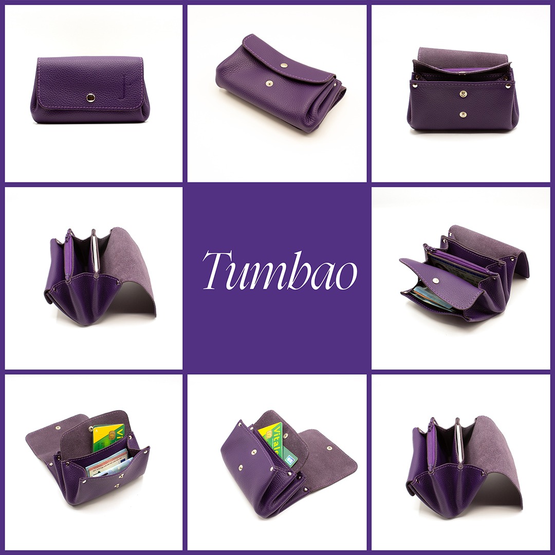 Portefeuille en cuir Tumbao - Violet – Image 5