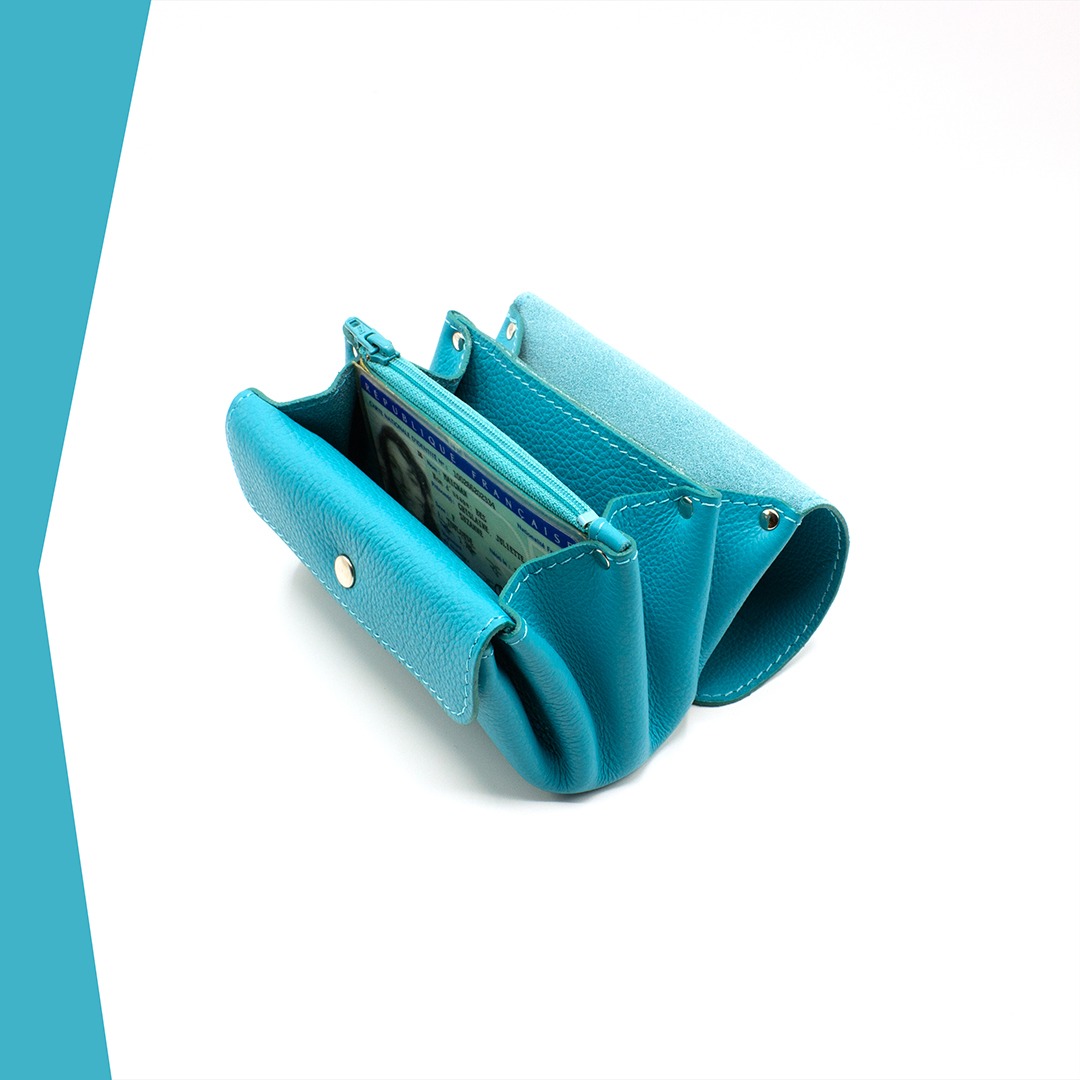 Portefeuille en cuir Tumbao - Turquoise – Image 4