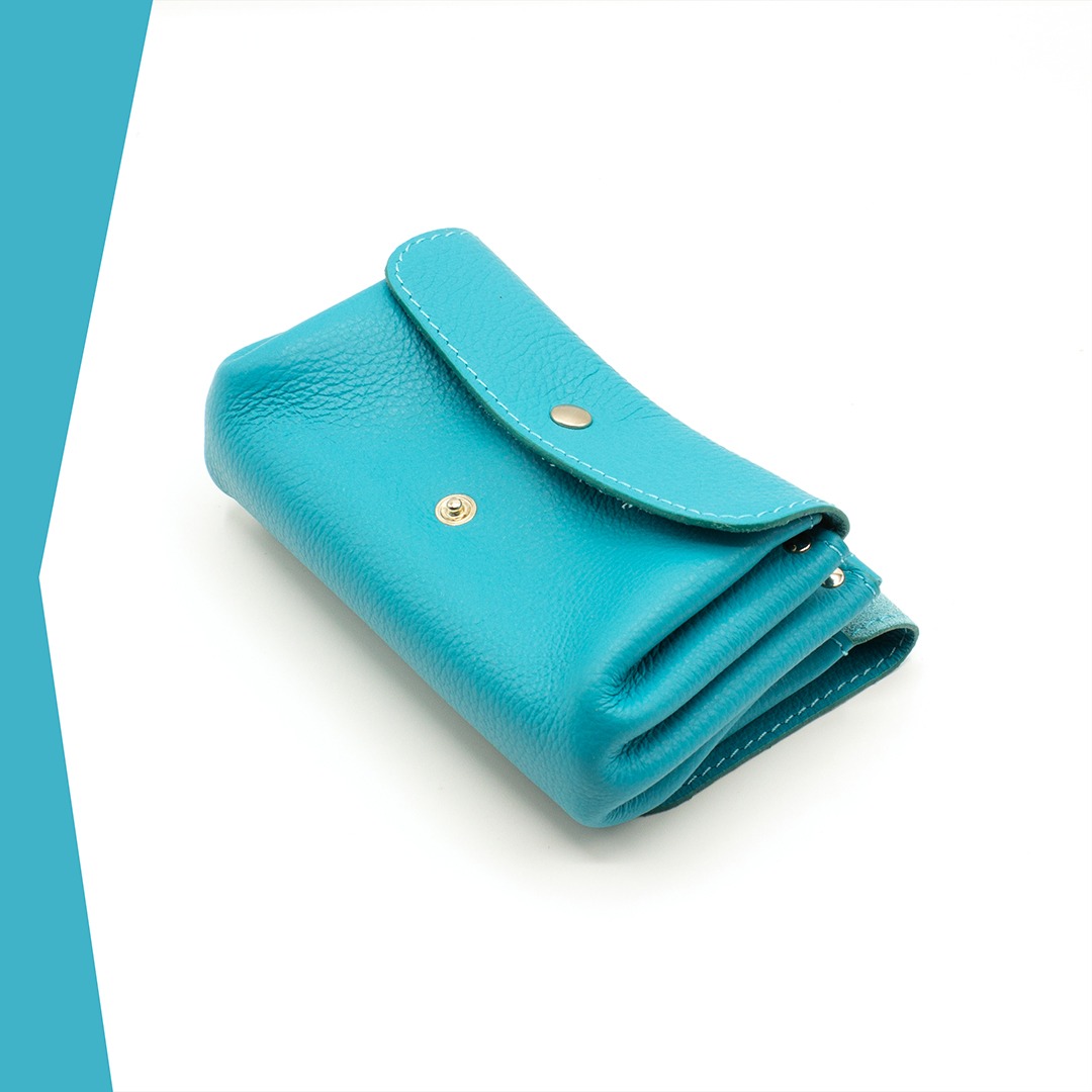 Portefeuille en cuir Tumbao - Turquoise – Image 2