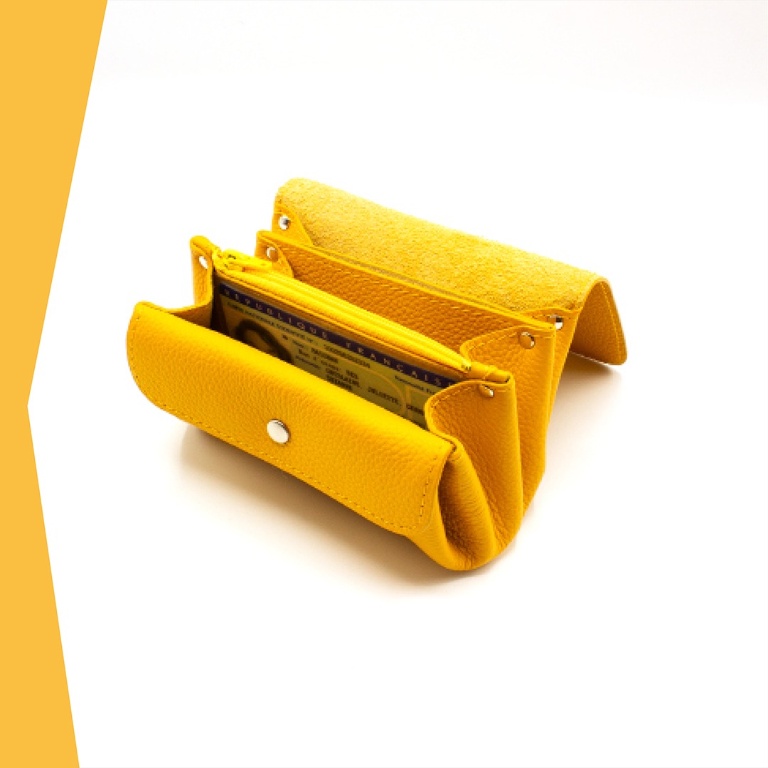 Portefeuille en cuir Tumbao - Jaune – Image 3