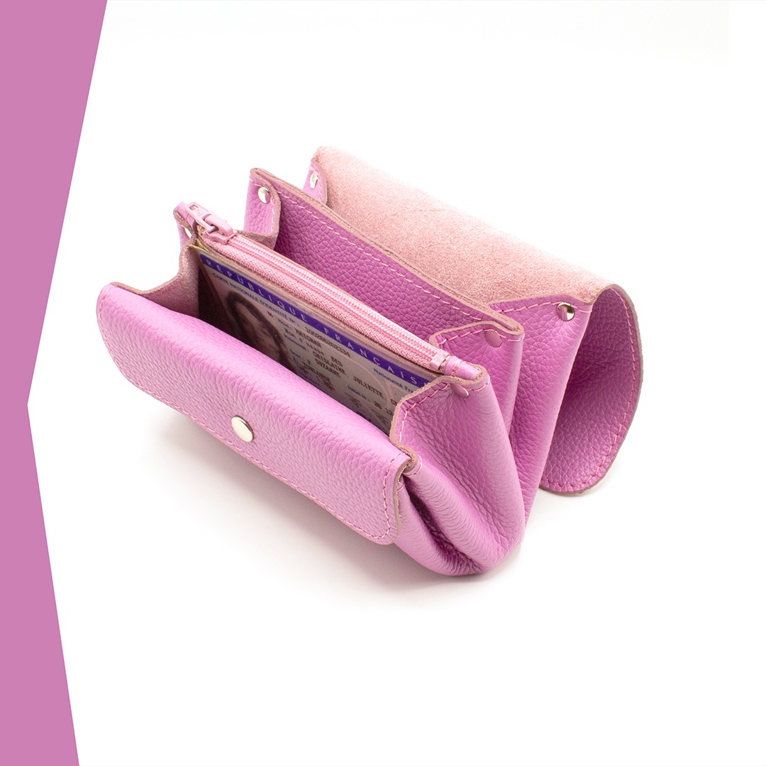 Portefeuille en cuir Tumbao - Mauve – Image 4
