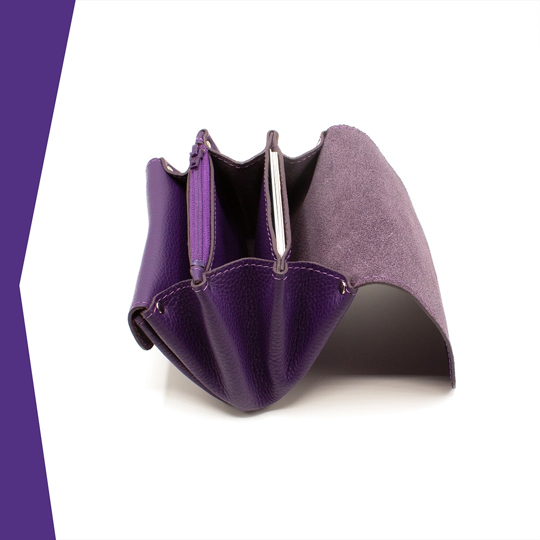 Portefeuille en cuir Tumbao - Violet – Image 4