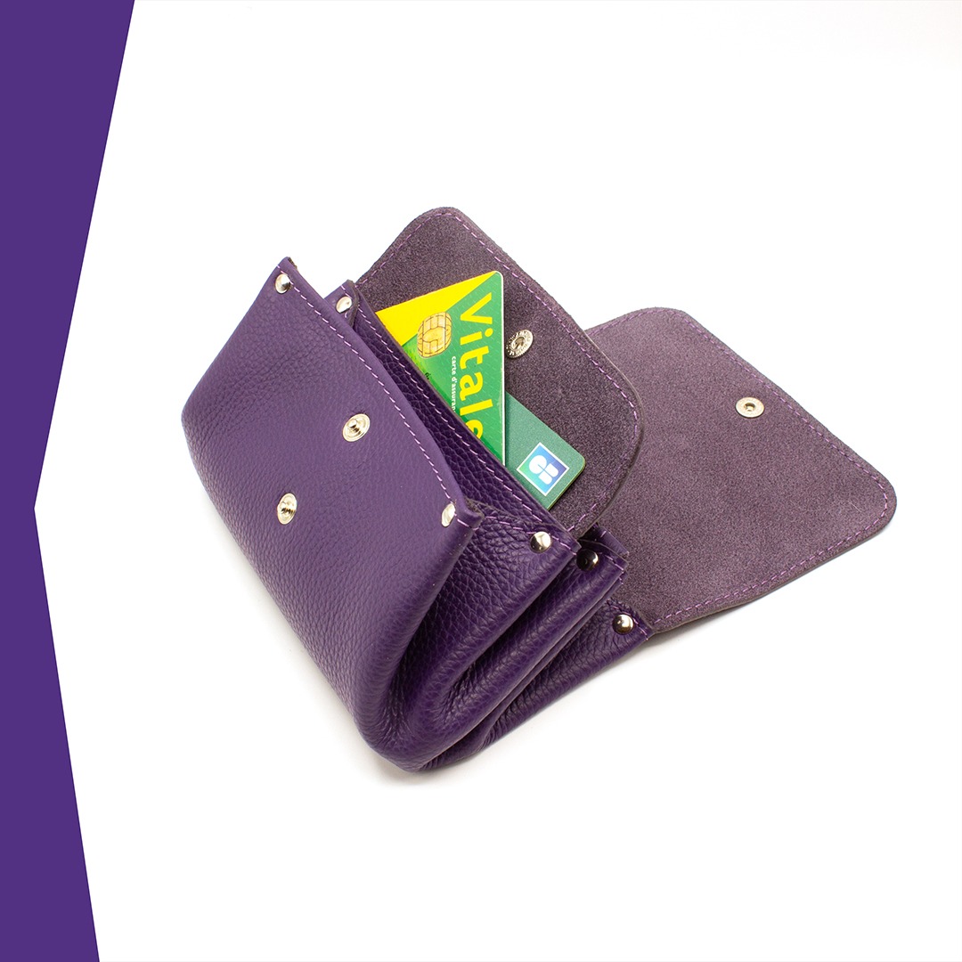 Portefeuille en cuir Tumbao - Violet – Image 3