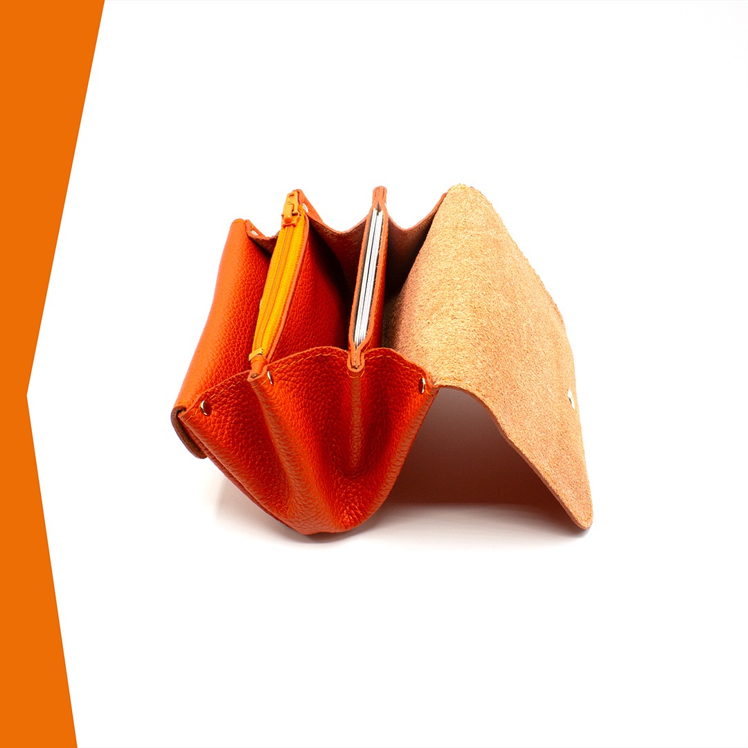 Portefeuille en cuir Tumbao - Orange – Image 3
