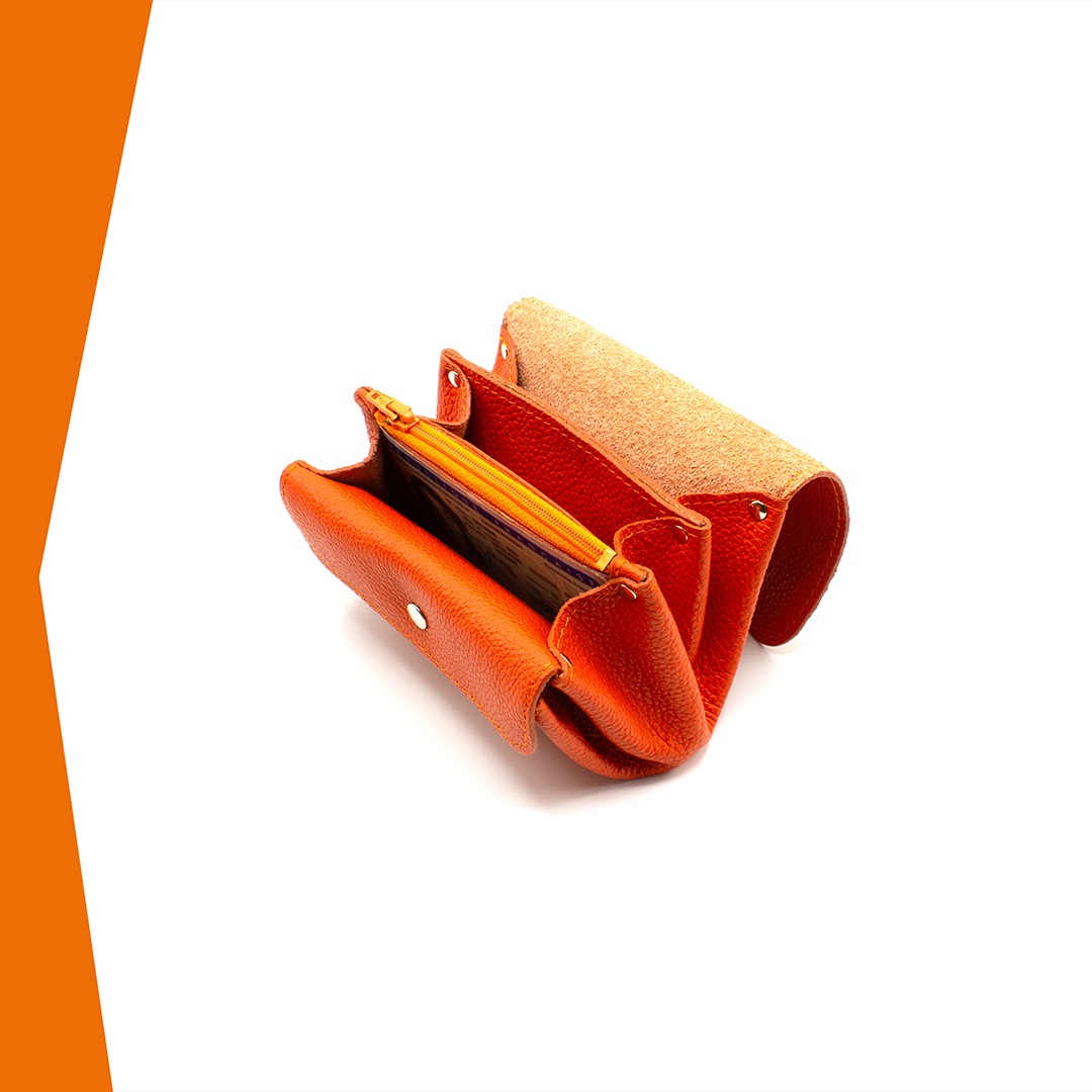 Portefeuille en cuir Tumbao - Orange – Image 4