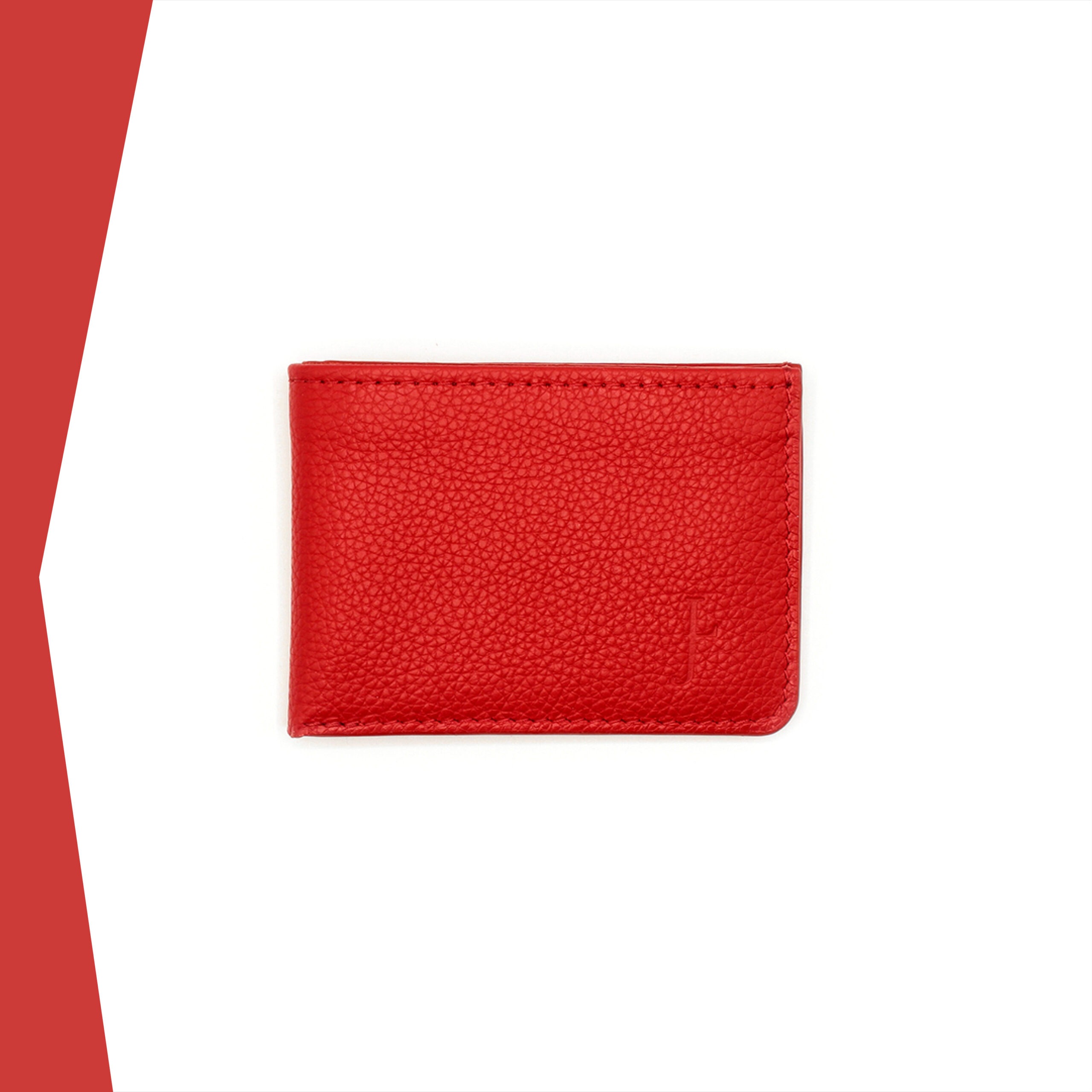 Calypso, un portefeuille en cuir rouge de la gamme Lou s'enjaille, fabrication artisanale. Calypso, un portefeuille en cuir rouge de la gamme Lou s'enjaille, fabrication artisanale.