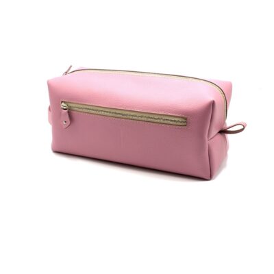 Trousse de toilette en cuir rose clair